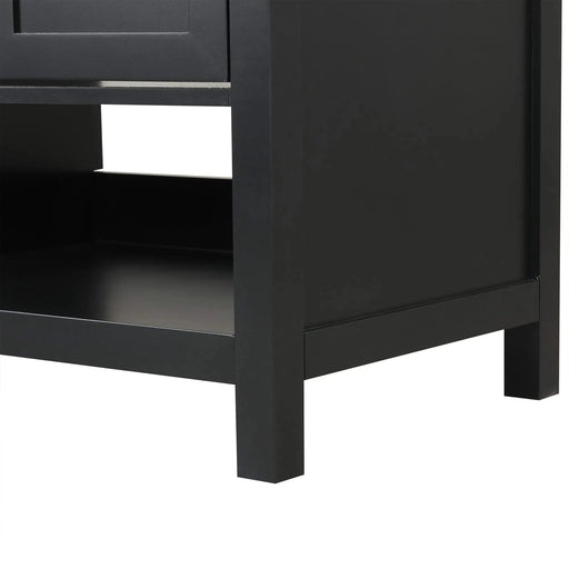 36' Bathroom Vanity with Sink Top, Bathroom Vanity Cabinet with Two Doors and Two Drawers, Solid Wood, Open shelf, MDF Boards, One Package, Black Default -DTYStore