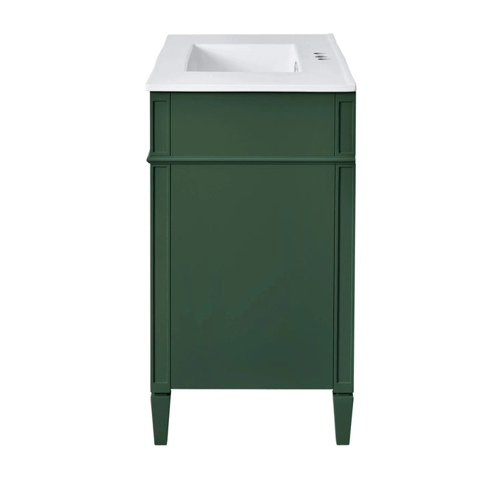 36'' Bathroom Vanity with Top Sink, Modern Bathroom Storage Cabinet with 2 Drawers and a Tip-out Drawer, Single Sink Bathroom Vanity Default -DTYStore