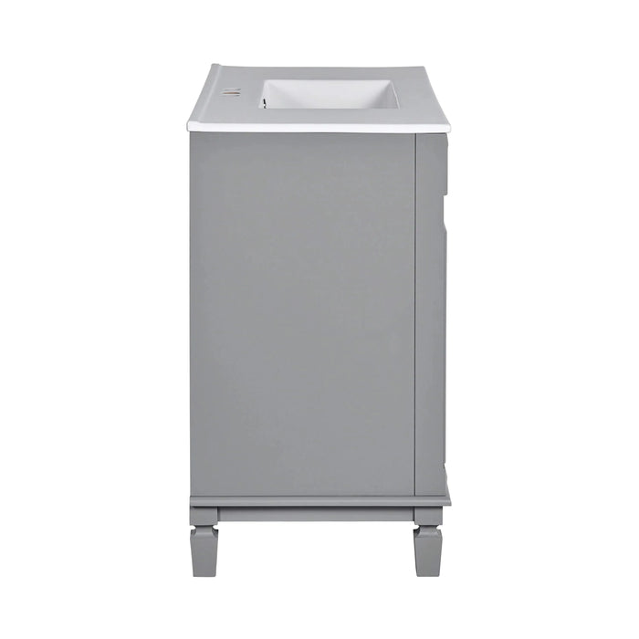 36'' Bathroom Vanity with Top Sink, Modern Bathroom Storage Cabinet with 2 Soft Closing Doors and 2 Drawers, Single Sink Bathroom Vanity Default -DTYStore