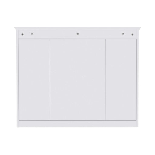 36'' Bathroom Vanity with Top Sink, Modern Bathroom Storage Cabinet with Mirror, 2 Drawers and a Tip-out Drawer, Mirror Cabinet with 6 Open Shelves, Single Sink Bathroom Vanity Default -DTYStore