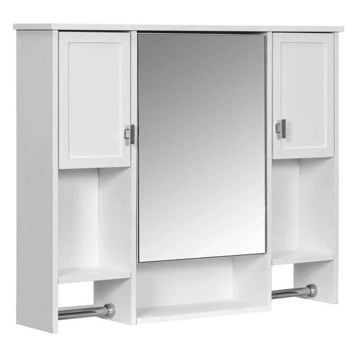 36'' Bathroom Vanity with Top Sink, Modern Mirror Cabinet with Towels Bar, Bathroom Storage Cabinet with 2 Soft Closing Doors and 6 Drawers, Single Sink Bathroom Vanity Default -DTYStore