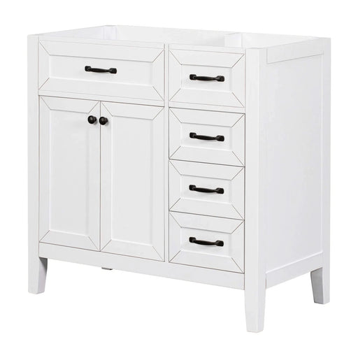 36' Bathroom Vanity without Sink, Cabinet Base Only, Bathroom Cabinet with Drawers, Solid Frame and MDF Board, White Default -DTYStore