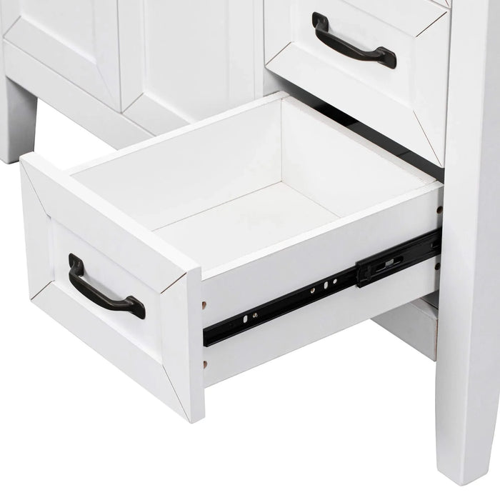 36' Bathroom Vanity without Sink, Cabinet Base Only, Bathroom Cabinet with Drawers, Solid Frame and MDF Board, White Default -DTYStore