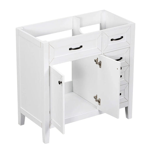 36' Bathroom Vanity without Sink, Cabinet Base Only, Bathroom Cabinet with Drawers, Solid Frame and MDF Board, White Default -DTYStore