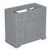 36' Bathroom Vanity without Sink, Cabinet Base Only, One Cabinet and Six Drawers, Grey Default -DTYStore