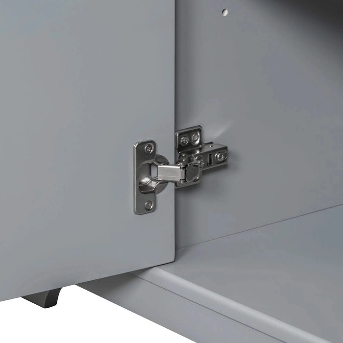 36' Bathroom Vanity without Sink, Cabinet Base Only, One Cabinet and Six Drawers, Grey Default -DTYStore