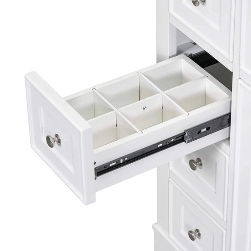 36' Bathroom Vanity without Sink, Cabinet Base Only, One Cabinet and Six Drawers, White Default -DTYStore