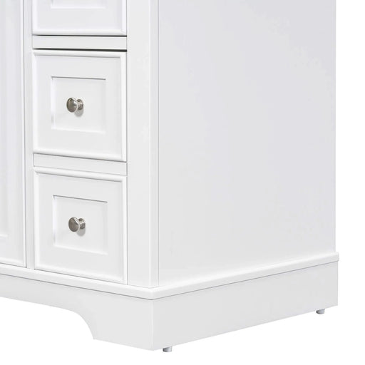 36' Bathroom Vanity without Sink, Cabinet Base Only, One Cabinet and Six Drawers, White Default -DTYStore
