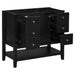 36' Bathroom Vanity without Sink, Cabinet Base Only, One Cabinet and three Drawers, Black Default -DTYStore