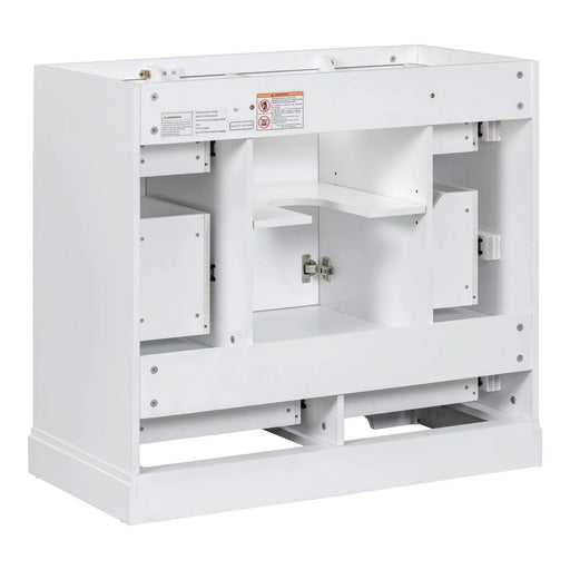 36' Bathroom Vanity without Sink, Cabinet Base Only, Six Drawers, Multi-Functional Drawer Divider, Adjustable Shelf, White Default -DTYStore