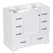 36' Bathroom Vanity without Sink, Cabinet Base Only, Six Drawers, Multi-Functional Drawer Divider, Adjustable Shelf, White Default -DTYStore