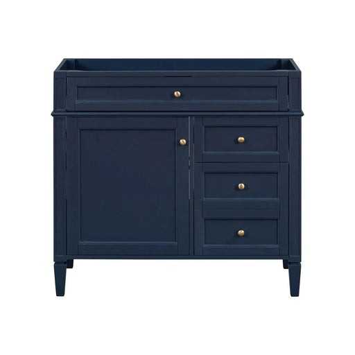 36'' Bathroom Vanity without Top Sink, Modern Bathroom Storage Cabinet with 2 Drawers and a Tip-out Drawer, Solid Wood Frame (NOT INCLUDE BASIN SINK) Default -DTYStore