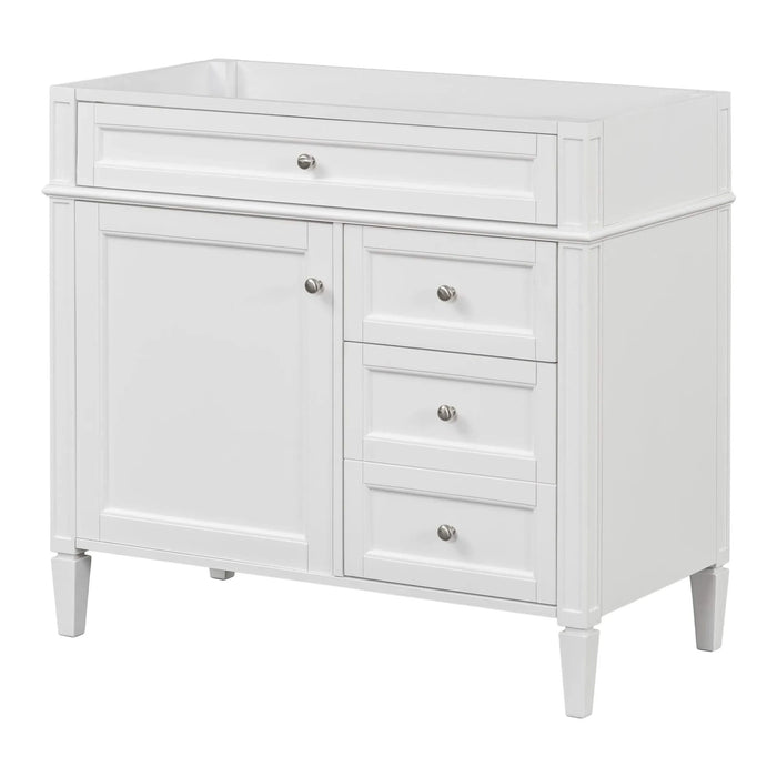 36'' Bathroom Vanity without Top Sink, Modern Bathroom Storage Cabinet with 2 Drawers and a Tip-out Drawer, Solid Wood Frame (NOT INCLUDE BASIN SINK) Default -DTYStore
