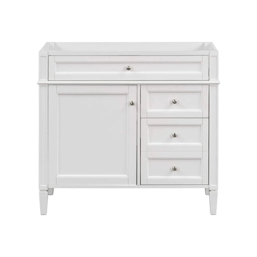 36'' Bathroom Vanity without Top Sink, Modern Bathroom Storage Cabinet with 2 Drawers and a Tip-out Drawer, Solid Wood Frame (NOT INCLUDE BASIN SINK) Default -DTYStore
