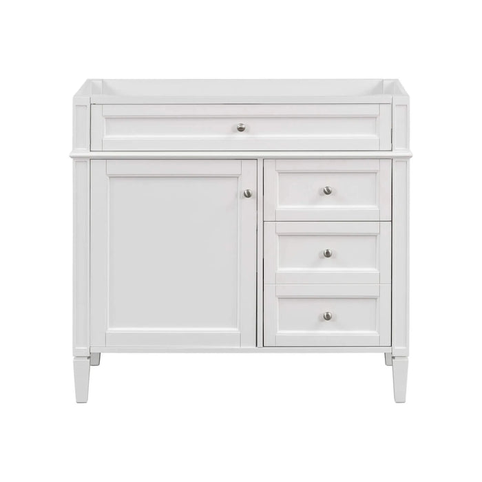 36'' Bathroom Vanity without Top Sink, Modern Bathroom Storage Cabinet with 2 Drawers and a Tip-out Drawer, Solid Wood Frame (NOT INCLUDE BASIN SINK) Default -DTYStore