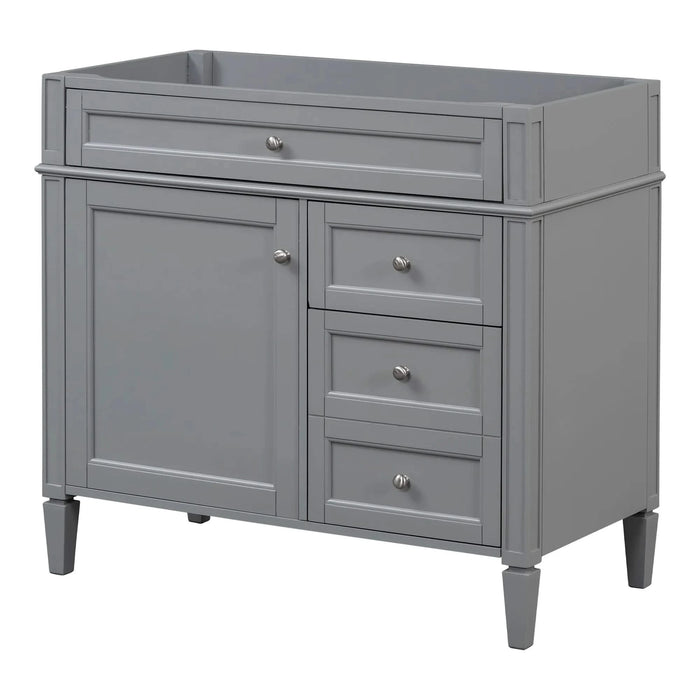 36'' Bathroom Vanity without Top Sink, Modern Bathroom Storage Cabinet with 2 Drawers and a Tip-out Drawer, Solid Wood Frame (NOT INCLUDE BASIN SINK) Default -DTYStore