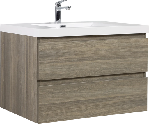 36' Floating Bathroom Vanity with Sink, Modern Wall-Mounted Bathroom Storage Vanity Cabinet with Resin Top Basin and Soft Close Drawers, Ash Grey 24V11-36AG Default -DTYStore