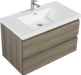 36' Floating Bathroom Vanity with Sink, Modern Wall-Mounted Bathroom Storage Vanity Cabinet with Resin Top Basin and Soft Close Drawers, Ash Grey 24V11-36AG Default -DTYStore