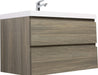 36' Floating Bathroom Vanity with Sink, Modern Wall-Mounted Bathroom Storage Vanity Cabinet with Resin Top Basin and Soft Close Drawers, Ash Grey 24V11-36AG Default -DTYStore