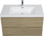 36' Floating Bathroom Vanity with Sink, Modern Wall-Mounted Bathroom Storage Vanity Cabinet with Resin Top Basin and Soft Close Drawers, Natural Oak 24V11-36NO Default -DTYStore