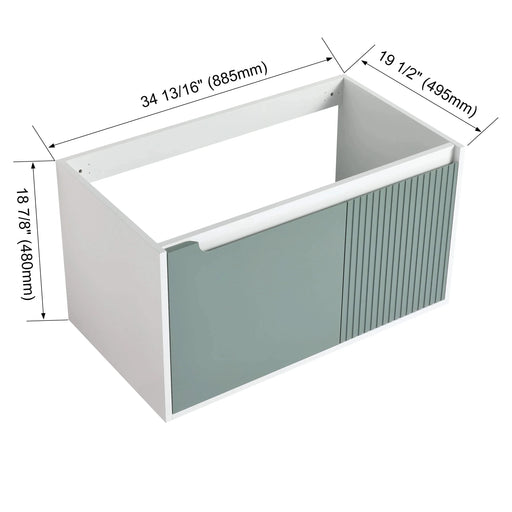 36'' Floating Wall-Mounted Bathroom Vanity & Soft-Close Cabinet Door(Only Vanity ,without Basin) Default -DTYStore