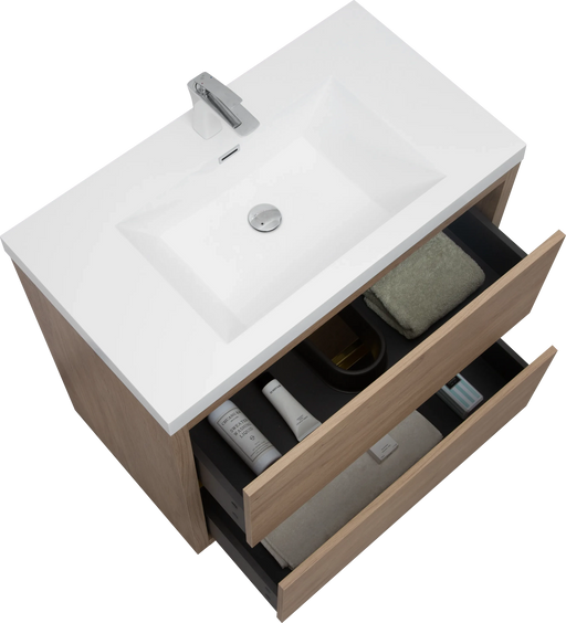 36' Freestanding Bathroom Vanity with Sink, Bathroom Storage Vanity Cabinet with Stone Resin Countertop and Soft Close Drawers, Natural Oak 24V14-36NO Default -DTYStore
