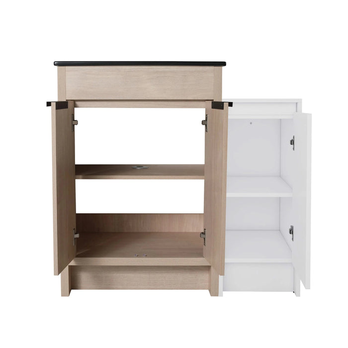 36 Inch Freestanding Bathroom Vanity with Black Ceramic Sink and Storage Cabinets, Soft Closing Door, 02424+0312 Combination Cabinet, KD-Package Default -DTYStore