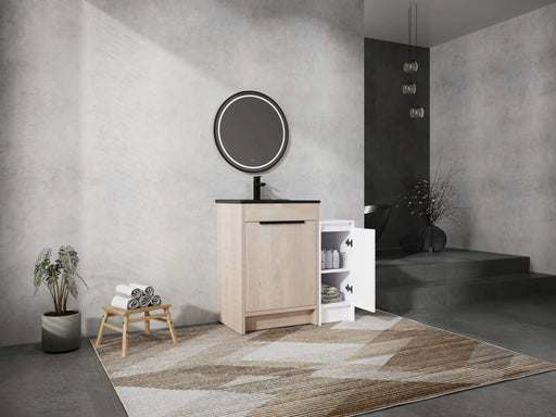 36 Inch Freestanding Bathroom Vanity with Black Ceramic Sink and Storage Cabinets, Soft Closing Door, 02424+0312 Combination Cabinet, KD-Package Default -DTYStore