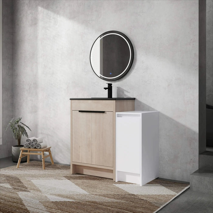 36 Inch Freestanding Bathroom Vanity with Black Ceramic Sink and Storage Cabinets, Soft Closing Door, 02424+0312 Combination Cabinet, KD-Package Default -DTYStore