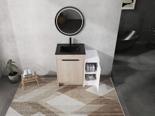 36 Inch Freestanding Bathroom Vanity with Black Ceramic Sink and Storage Cabinets, Soft Closing Door, 02424+0312 Combination Cabinet, KD-Package Default -DTYStore