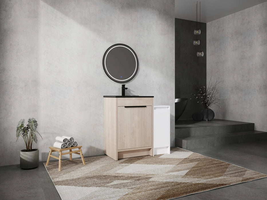 36 Inch Freestanding Bathroom Vanity with Black Ceramic Sink and Storage Cabinets, Soft Closing Door, 02424+0312 Combination Cabinet, KD-Package Default -DTYStore