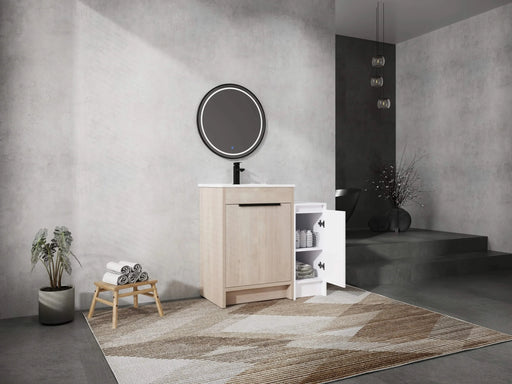 36 Inch Freestanding Bathroom Vanity with Ceramic Sink and Storage Cabinets, Soft Closing Door, 02424+0312 Combination Cabinet, KD-Package Default -DTYStore