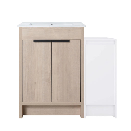 36 Inch Freestanding Bathroom Vanity with Ceramic Sink and Storage Cabinets, Soft Closing Door, 02424+0312 Combination Cabinet, KD-Package Default -DTYStore