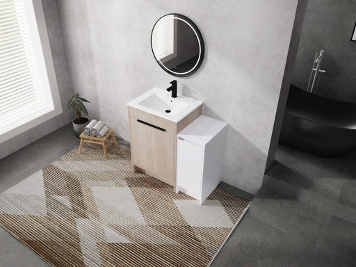 36 Inch Freestanding Bathroom Vanity with Ceramic Sink and Storage Cabinets, Soft Closing Door, 02424+0312 Combination Cabinet, KD-Package Default -DTYStore