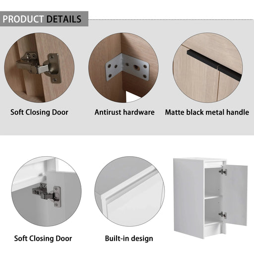 36 Inch Freestanding Bathroom Vanity with Ceramic Sink and Storage Cabinets, Soft Closing Door, 02424+0312 Combination Cabinet, KD-Package Default -DTYStore