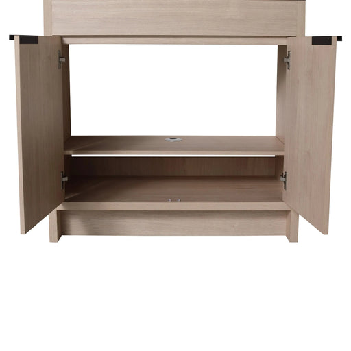 36 Inch Freestanding Bathroom Vanity with White Resin Sink & 2 Soft-Close Cabinet Doors (BVB02436PLO-GRB3640) Default -DTYStore