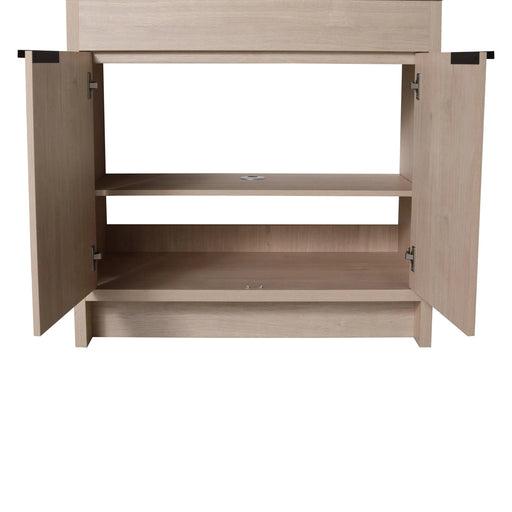 36 Inch Freestanding Bathroom Vanity with White Resin Sink & 2 Soft-Close Cabinet Doors (BVB02436PLO-GRB3640) Default -DTYStore