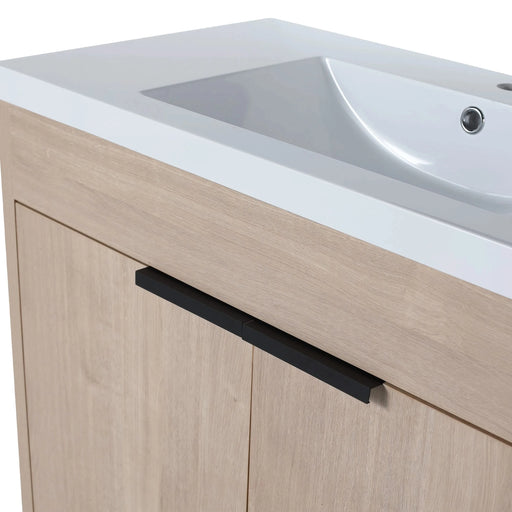 36 Inch Freestanding Bathroom Vanity with White Resin Sink & 2 Soft-Close Cabinet Doors (BVB02436PLO-GRB3640) Default -DTYStore