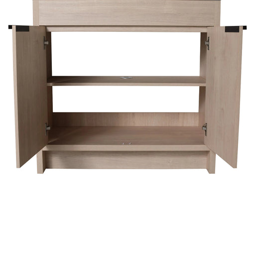 36 Inch Freestanding Bathroom Vanity with White Resin Sink & 2 Soft-Close Cabinet Doors (BVB02436PLO-GRB3640) Default -DTYStore