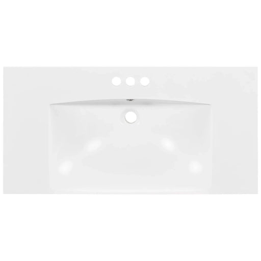 36' Single Bathroom Basin Sink, Vanity Top Only, 3-Faucet Holes, Resin (OLD SKU: WF310598AAK) Default -DTYStore