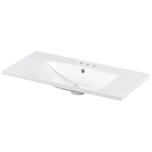 36' Single Bathroom Basin Sink, Vanity Top Only, 3-Faucet Holes, Resin (OLD SKU: WF310598AAK) Default -DTYStore