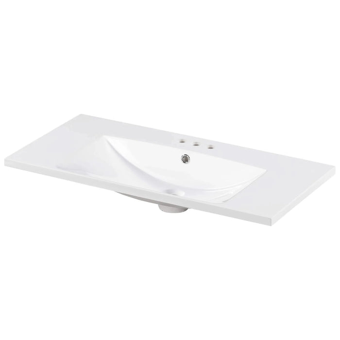 36' Single Bathroom Basin Sink, Vanity Top Only, 3-Faucet Holes, Resin (OLD SKU: WF310598AAK) Default -DTYStore