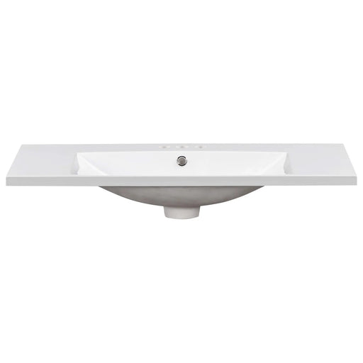 36' Single Bathroom Basin Sink, Vanity Top Only, 3-Faucet Holes, Resin (OLD SKU: WF310598AAK) Default -DTYStore