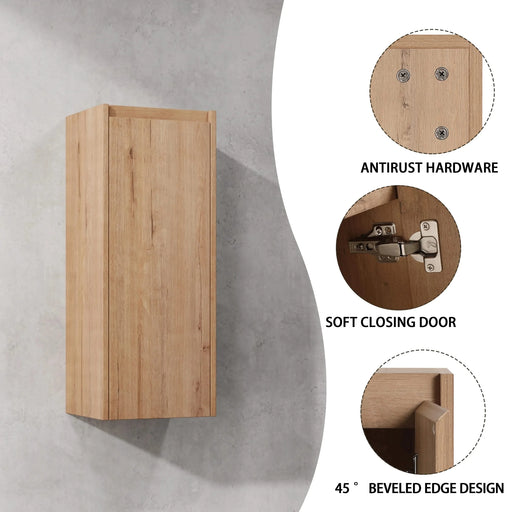 36' Wall-Mounted Bathroom Vanity With Sink and Side Cabinet, Soft Close Doors,00112IMO-0624IMO-0612GWH Combination Cabinet(KD-Packing) Default -DTYStore