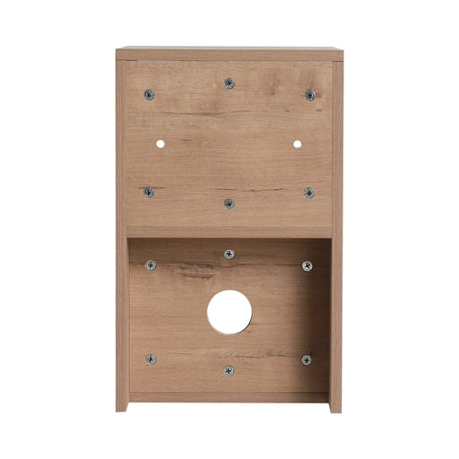 36'' Wall-Mounted Bathroom Vanity with White Ceramic Sink and Storage Shelves & 1-Soft-Close Door, KD-Packing, Plywood Default -DTYStore