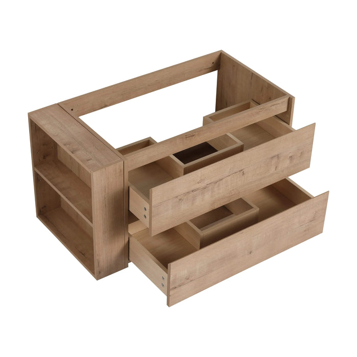 36' Wall Mounting Bathroom Vanity With Ceramic Sink, Soft Close Drawer Default -DTYStore