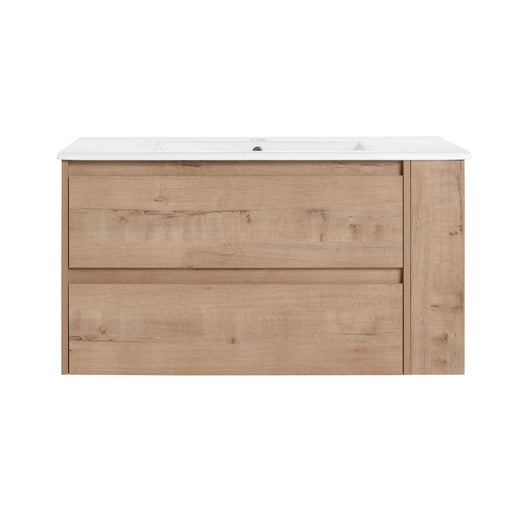 36' Wall Mounting Bathroom Vanity With Ceramic Sink, Soft Close Drawer Default -DTYStore