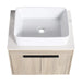36 ' Modern Design Float Bathroom Vanity With Ceramic Art Sink, White Flat Stone Slab and Small Storage Shelves, Soft Closed Door,KD-Package (TOP-BAB110MOWH) Default -DTYStore