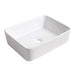 36 ' Modern Design Float Bathroom Vanity With Ceramic Art Sink, White Flat Stone Slab and Small Storage Shelves, Soft Closed Door,KD-Package (TOP-BAB110MOWH) Default -DTYStore