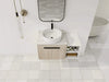 36 ' Modern Design Float Bathroom Vanity With Ceramic Art Sink, White Flat Stone Slab and Small Storage Shelves, Soft Closed Door,KD-Package (TOP-BAB400MOWH) Default -DTYStore